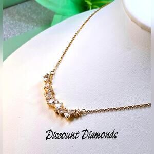 18K Gold Plated Titanium Wisteria Zircon Flower Choker Pendant Necklace